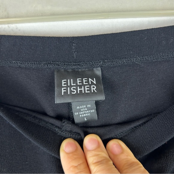 Eileen Fisher elastic waist straight leg pants black size L - Picture 3 of 4